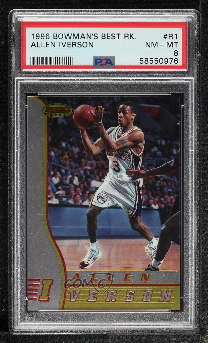 1996-97 Bowman's Best Rookies Allen Iverson #R1 PSA 8 RC HOF 07qi