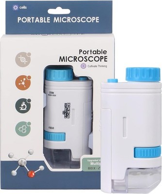 Kinder Tragbares Mikroskop 200x Zoom Tasche Hand Mini Mikroskop LED Schalter