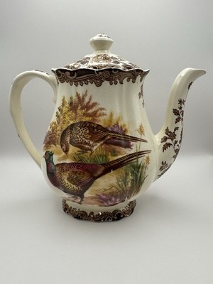 Kaffeekanne Porzellan  Vintage Palissy England Tiermotive Game Series