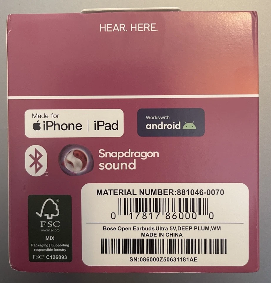 Auriculares Bose Ultra Abiertos Inalámbricos Bluetooth, Ciruela Profunda (Edición Limitada) - Nuevos Foto 3 de 4