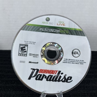 Burnout Paradise - Xbox 360 - Game Only No Case Tested Works Minor Scratches 