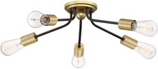 Quoizel LTT1628 Latitude 5 Light 27-1/2"W Flush Mount Ceiling - Bronze