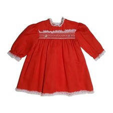 Vintage JC Pennys Toddletime Sz 2 Dress Red White Lace Holiday Christmas