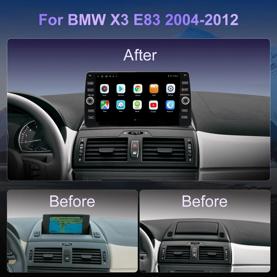 10" QLED Octocore Touchscreen Stereo w/ Wireless Carplay for 2004-2010 BMW X3 - Image 2 of 4