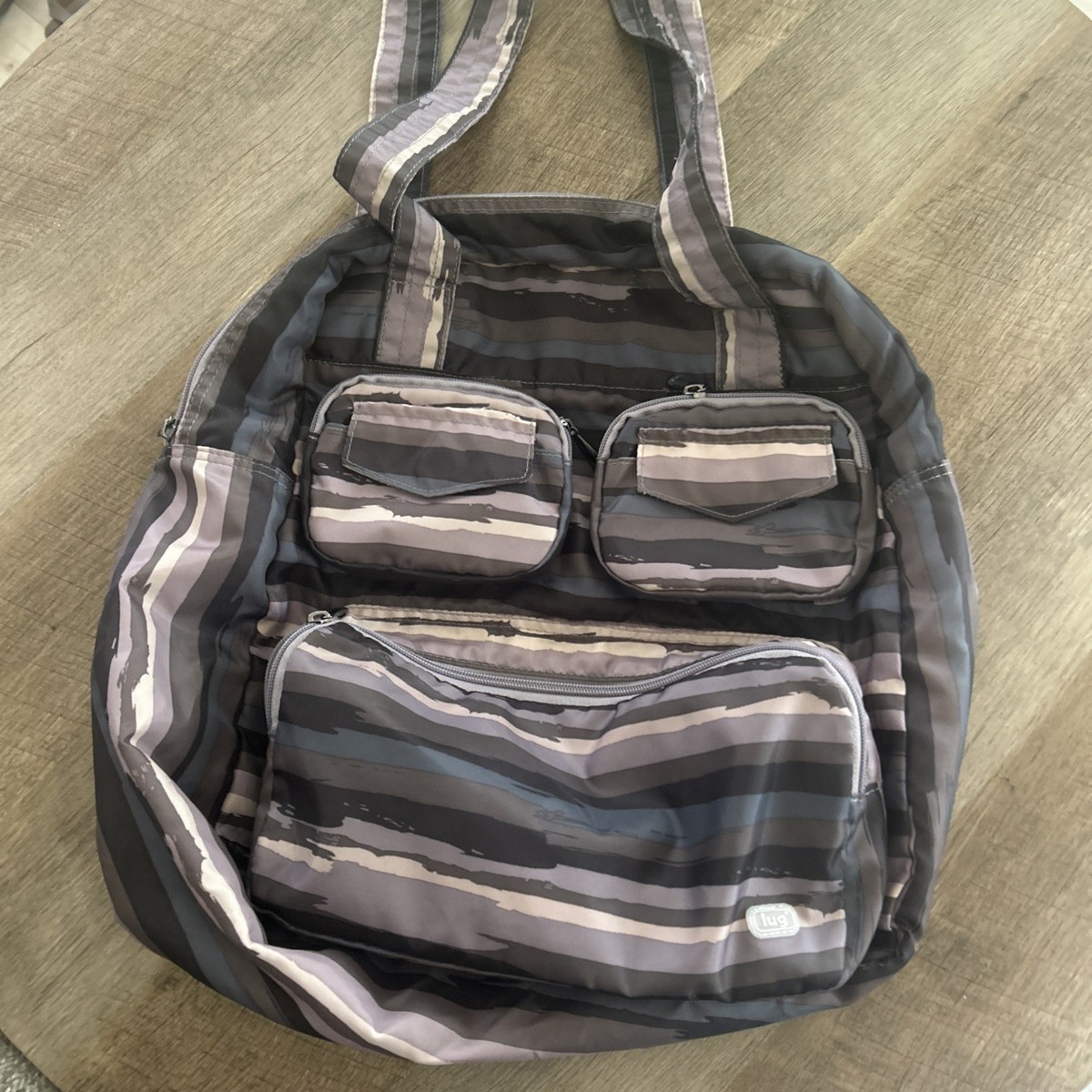 Sac Fourre-tout Lug Puddle Jumper - Rayé Marron En Nylon - Occasion - Modèle Pour Femme
