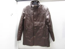 BGSD Mens Chad New Zealand Lambskin Leather Car Coat, Brown, Size L