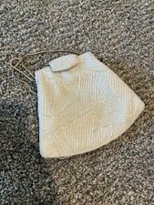 Gorgeous Beaded White Vintage Purse