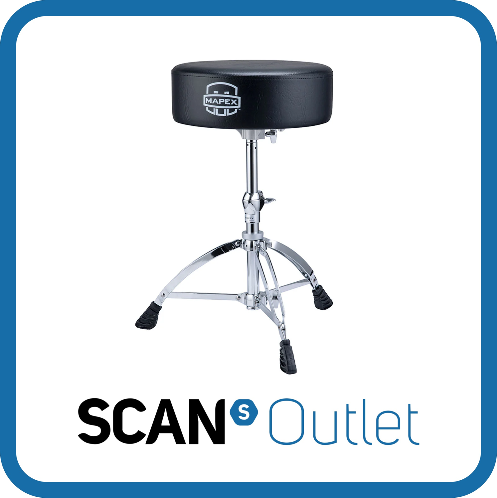 Mapex - T670 Drum Throne, 14'' x 4'' Round Cushioned Top, Double-Braced Legs