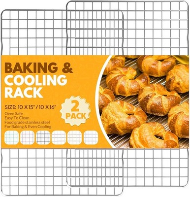 2 PCS Cooling Racks for Cooking and Baking, 15x10 Inches Stainless Steel Cooling