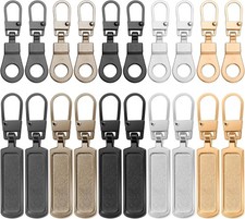 20Pcs Zipper Pull Replacement Kit Metal Detachable Slider for Jackets, Bags