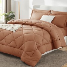 Size Comforter Sets - 7 Pieces Bed in a Bag Luxury Soft Bed Set Full Pumpkin