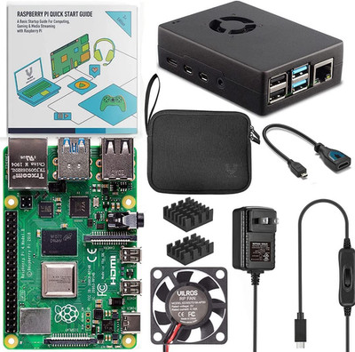 Raspberry Pi 4 4GB Basic Starter Kit with Fan-Cooled Heavy-Duty Aluminum Alloy C