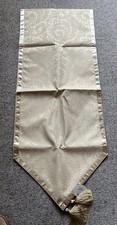 Laura Ashley Gold Scroll Jacquard Table Runner With Tassels - 50cm x 250cm  NEW