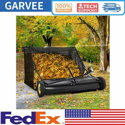 #ad 52quot; Lawn Sweeper Tow Behind Heavy Duty Yard Sweeper Pull Behind 27 Cu. Ft Hopper $208.90