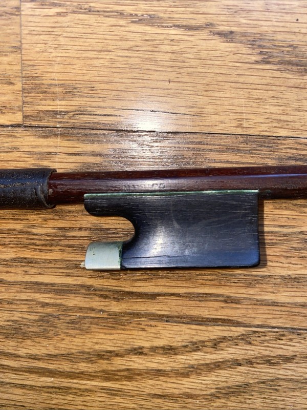 Illegible Brand + Germany  Violin Bow Vintage Pernambuco MOP Re-hair Repair
