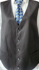 MENS Black Pinstripe VEST size XL by Dockers EUC