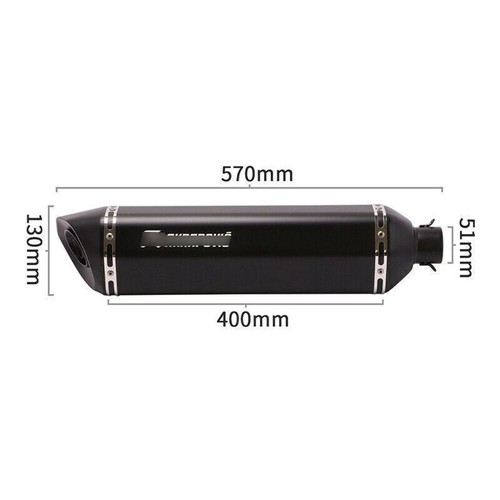 Exhaust Muffler Pipe Motorcycle Slip-on 51mm Silencer Tube Fits For - Picture 5 of 6