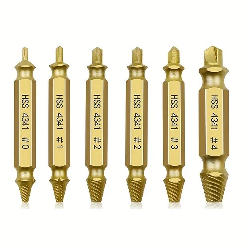 6pc Danneggiato Estrattore Viti Bullone Stripped Rotto Vite Rimuovi Set di Punte - Foto 5 di 8