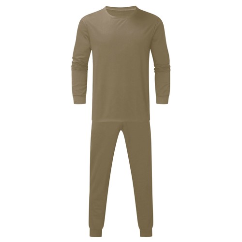 T-shirt uomo girocollo manica lunga top pantaloni set joggers palestra sport tuta - Foto 7 di 16