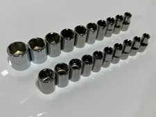 Craftsman USA G (NOS) 20pc SAE & Metric Shallow Socket Set - 1/2" Drive, 6 Point