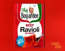 Chef Boy-ar-dee vintage beef ravioli label art 2x3" fridge/locker magnet