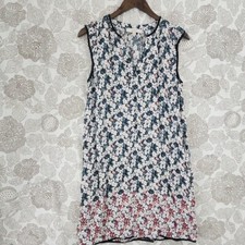 Talbots Rayon Mini Tank Shift Dress Size M floral Printed Unlined