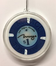 Mirage Hotel Casino Las Vegas $1 Chip Christmas Tree Ornament Holiday Hanging