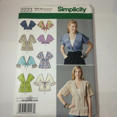 Simplicity Pattern 2223 Misses' Jacket in 2 Lengths SZ 6-14 UC FF | eBay