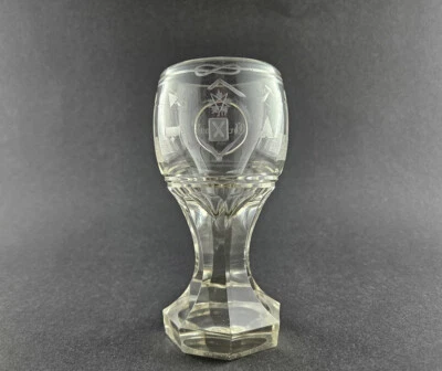 Freimaurer - Römerkanone / Logenglas mit Symbolik / Motiven, um 1900. - Bild 1 von 4