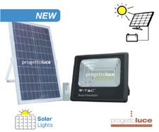 FARO ENERGIA SOLARE LED CON PANNELLO FARETTO CREPUSCOLARE + TELECOMANDO V TAC