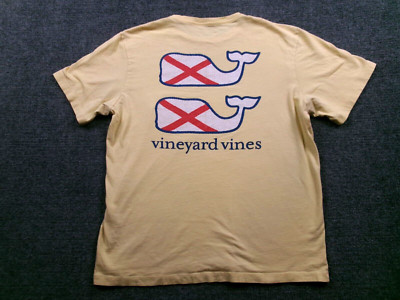 Vineyard Vines Shirt Mens Medium Yellow Stop Whaling Graphic