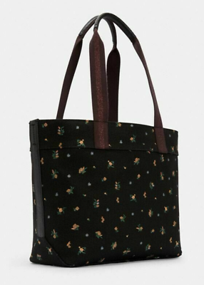COACH×PEANUTS スヌーピー アップル トートバッグ 6172 A4可 Coach X Peanuts Tote With Snoopy Canvas Black Floral 6172 LIMITED