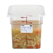 Cambro 4SFSCW135 CamSquare Food Storage Container, 4-Quart, Polycarbonate
