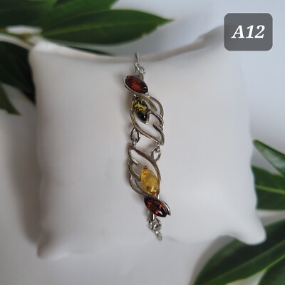 Armband Silber 925 verstellbar mit zwei Flügeln und Bernsteinsteinen