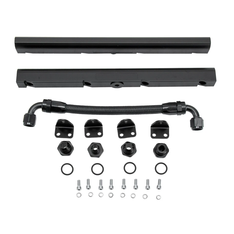 High Flow Black Kit fit 97-2002 Chevrolet Camaro Fuel Rails 6 AN Fittings Hose, Foto 2 de 4