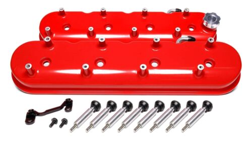 Holley 241-113 Fits Gm Ls Tall Valve Cover Set - Gloss Red Valve Cover, Tall, Ba - Afbeelding 1 van 8