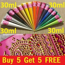 30ml Acrylic Henna Paint Cones Mehndi Candles Canvas Handmade Gifts Art Work