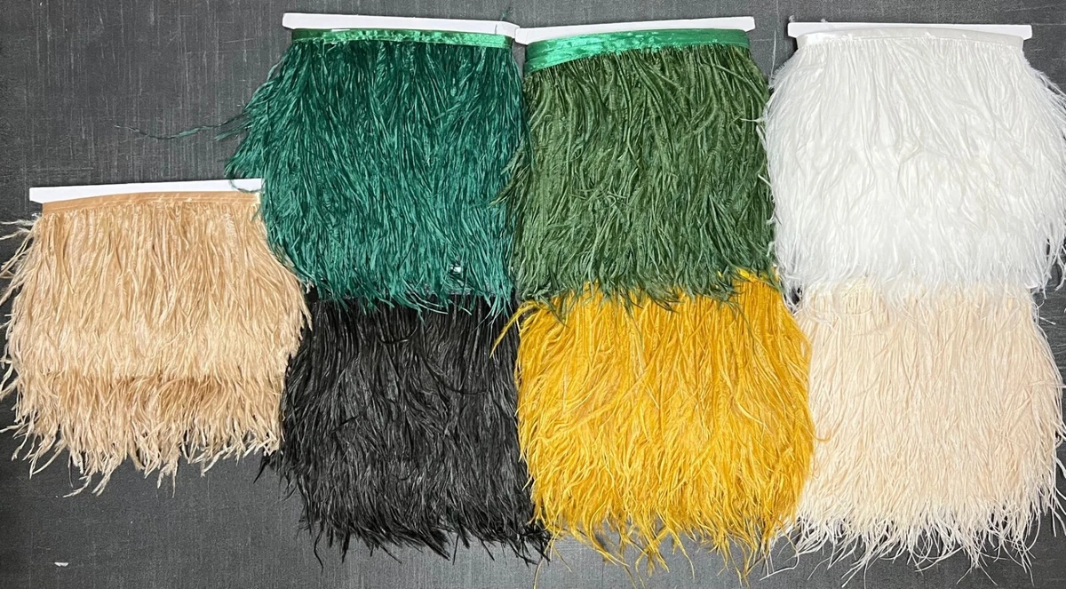 Ostrich Feather Trim Fringe / Sold by the Yard - Assorted Colors