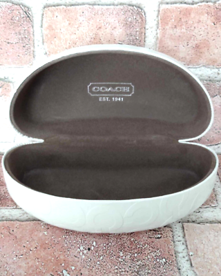 Coach Logo Sunglass / Eye Glass Case Off White Hard  display picture 2