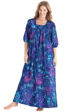 Only Necessities Women's Plus Size Print Lounger Dress Or Nightgown