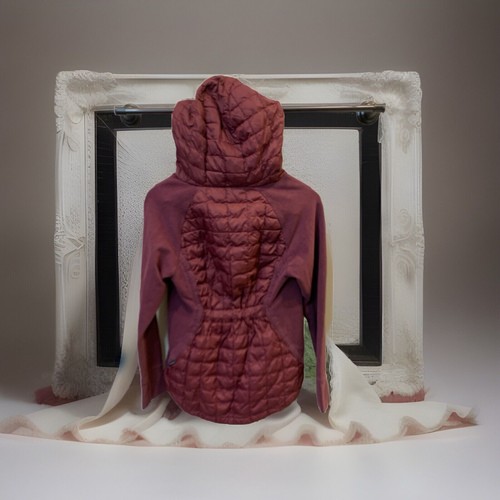 Women’s The North Face Endeavor ThermoBall Jacket Burgundy Size Medium Hood - Picture 3 of 10