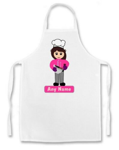 Juego de sombrero/delantal de chef con estampado de chef para niñas de dibujos animados personalizados para niños - Imagen 5 de 6