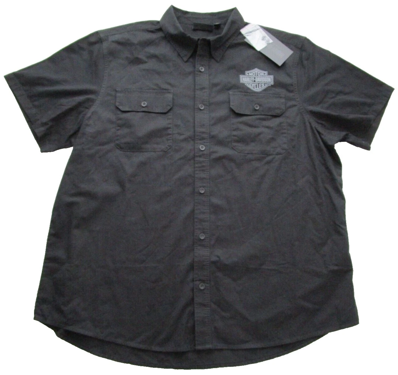 Manga corta de algodón Harley-Davidson Informal Con Botones camisas para hombres