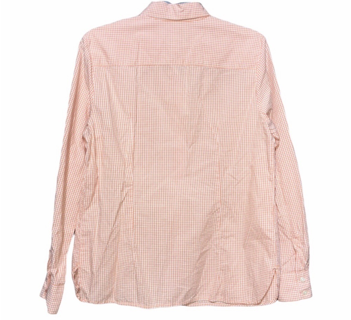 Gap Orange plaid button down collar top - image 3