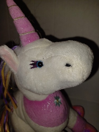 Ganz Webkinz Unicorn Ribbons Flowers Plush Stuffed NO CODE White Pink - Bild 5 von 8