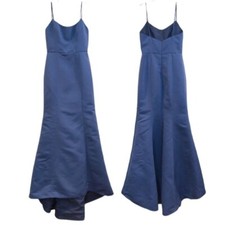 BHLDN Amsale Moe Strappy Dusk Blue Slim Mermaid Bridesmaids Formal Maxi Dress 6