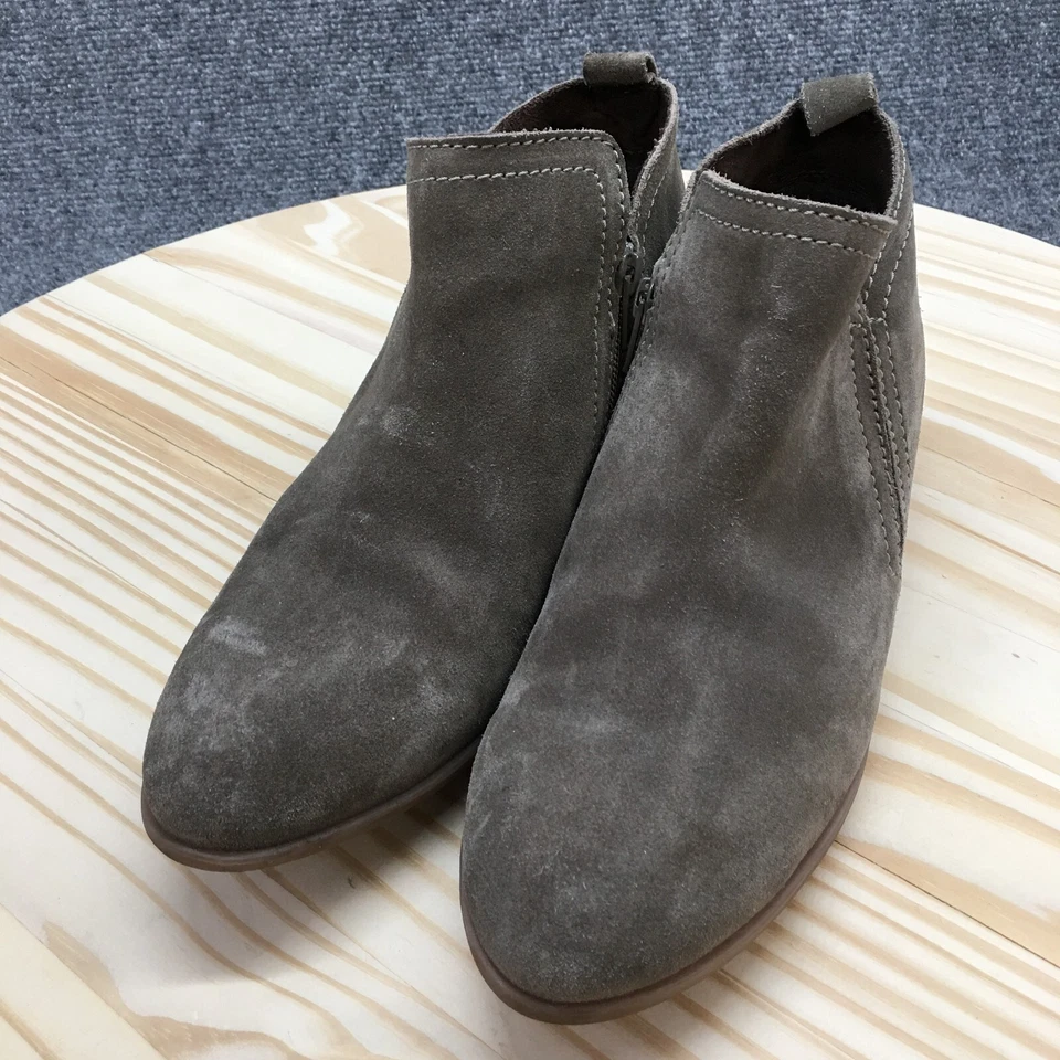 Diba Boots Womens 10 Casual Side Zip Ankle Bootie Brown Suede Comfort Low Heels - Image 3 of 4