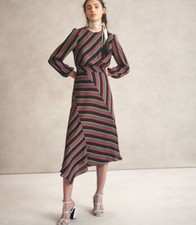 Stunning Cue colourful striped Long Dress Size 8