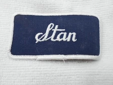 STAN USED EMBROIDERED VINTAGE SEW ON NAME PATCH TAGS ASSORTED COLORS AVAILABLE