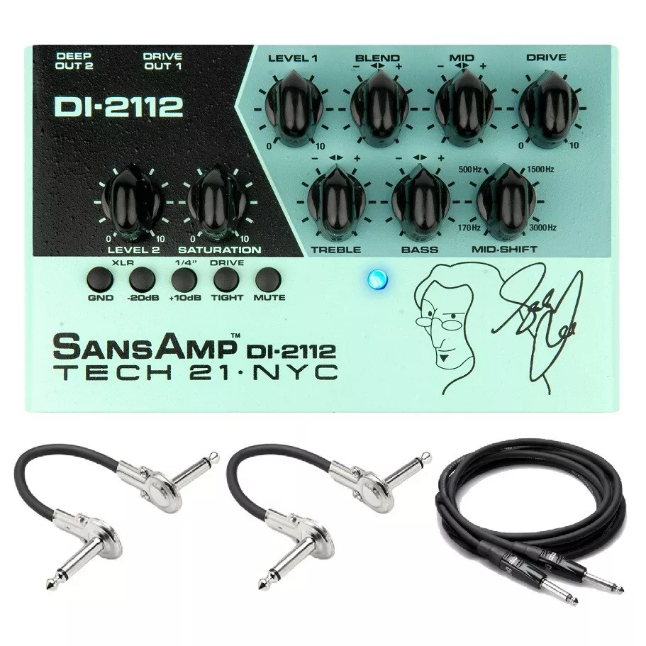 New Tech Geddy Lee Signature DI SansAmp Bass Parallel Preamp Pedal